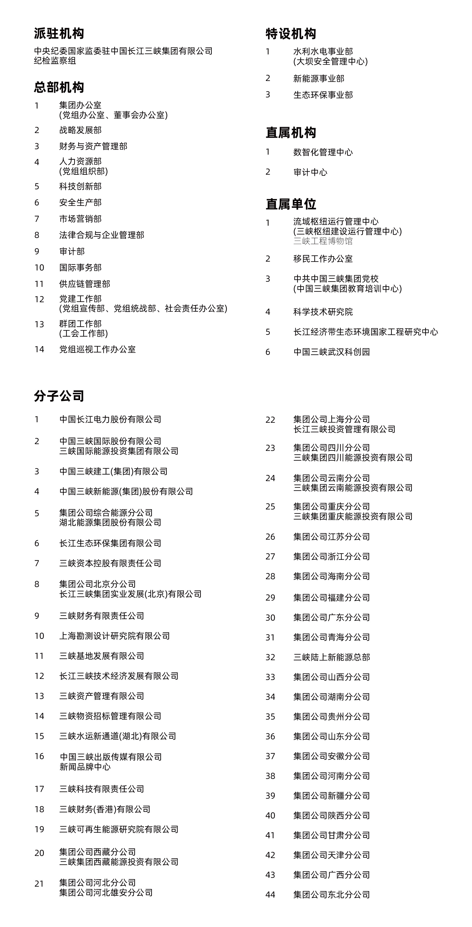 三峽集團組織機構